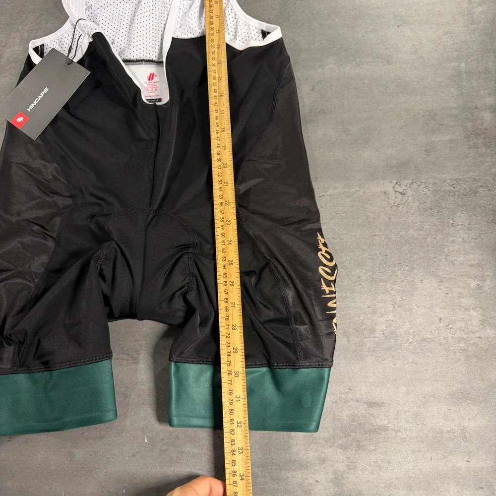 Hincapie Cycling Bib Shorts Women XL Velocity Black Green Graphic Back Pocket